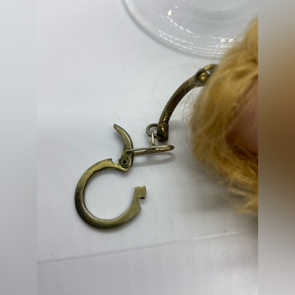 Vintage Barbie Doll Head Only Keychain Real Rabbit Tail Fur Blonde Wendy Clone - Picture 7 of 11